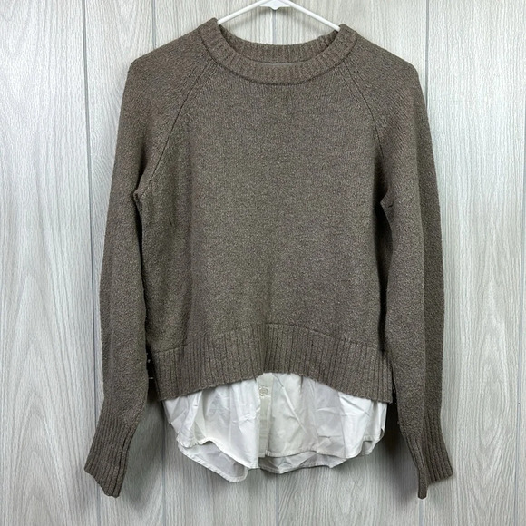 Brochu Walker Womens Sweater Small Olympia Layered Pullover Crew Wool‎ Fox Italy - Picture 1 of 5
